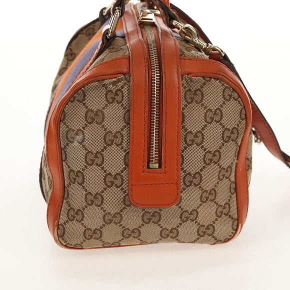 GUCCI GG Canvas Sherry Line Hand Bag 2way Beige Gold 269876 Auth BA8760