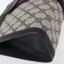 GUCCI GG Supreme Sherry Line Clutch Bag PVC Red Navy 84 014 2125 28 Auth BA8773-14