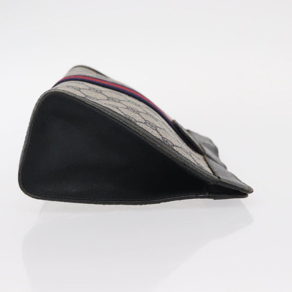 GUCCI GG Supreme Sherry Line Clutch Bag PVC Red Navy 84 014 2125 28 Auth BA8773