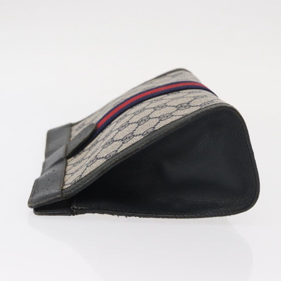 GUCCI GG Supreme Sherry Line Clutch Bag PVC Red Navy 84 014 2125 28 Auth BA8773