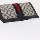 GUCCI GG Supreme Sherry Line Clutch Bag PVC Red Navy 84 014 2125 28 Auth BA8773-5