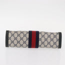 GUCCI GG Supreme Sherry Line Clutch Bag PVC Red Navy 84 014 2125 28 Auth BA8773-6