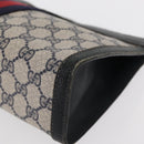 GUCCI GG Supreme Sherry Line Clutch Bag PVC Red Navy 84 014 2125 28 Auth BA8773-8