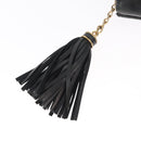BALLY Chain Shoulder Bag Leather Navy Gold Auth BA8777-10