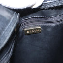 BALLY Chain Shoulder Bag Leather Navy Gold Auth BA8777-18