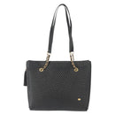 BALLY Chain Shoulder Bag Leather Navy Gold Auth BA8777-13