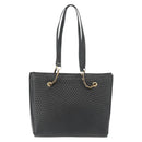 BALLY Chain Shoulder Bag Leather Navy Gold Auth BA8777-2