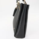 BALLY Chain Shoulder Bag Leather Navy Gold Auth BA8777-3