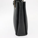 BALLY Chain Shoulder Bag Leather Navy Gold Auth BA8777-4