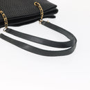 BALLY Chain Shoulder Bag Leather Navy Gold Auth BA8777-7