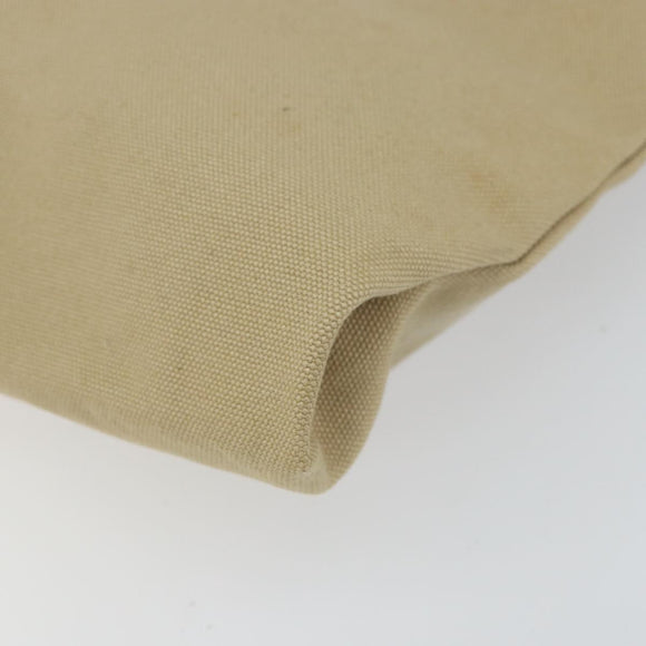 PRADA Hand Bag Canvas Silver Beige Auth BA8778