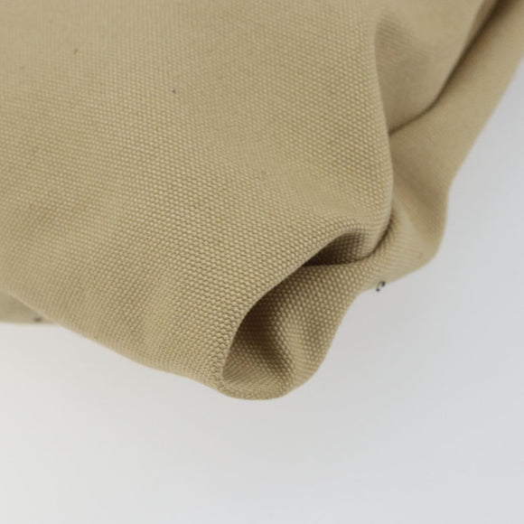 PRADA Hand Bag Canvas Silver Beige Auth BA8778