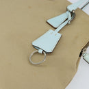 PRADA Hand Bag Canvas Silver Beige Auth BA8778-16