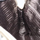 PRADA Hand Bag Canvas Silver Beige Auth BA8778-20