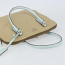PRADA Hand Bag Canvas Silver Beige Auth BA8778-6
