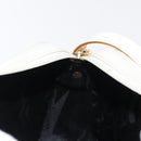 Salvatore Ferragamo Gancini Shoulder Bag Leather White Gold Auth BA8782-18