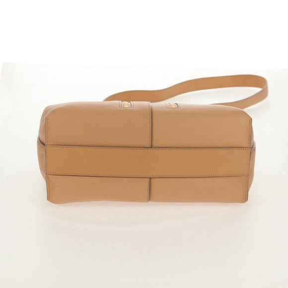 Chloe Kate Hand Bag Leather 2way Beige Gold Auth BA8784