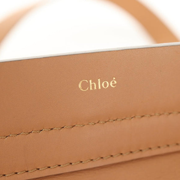 Chloe Kate Hand Bag Leather 2way Beige Gold Auth BA8784