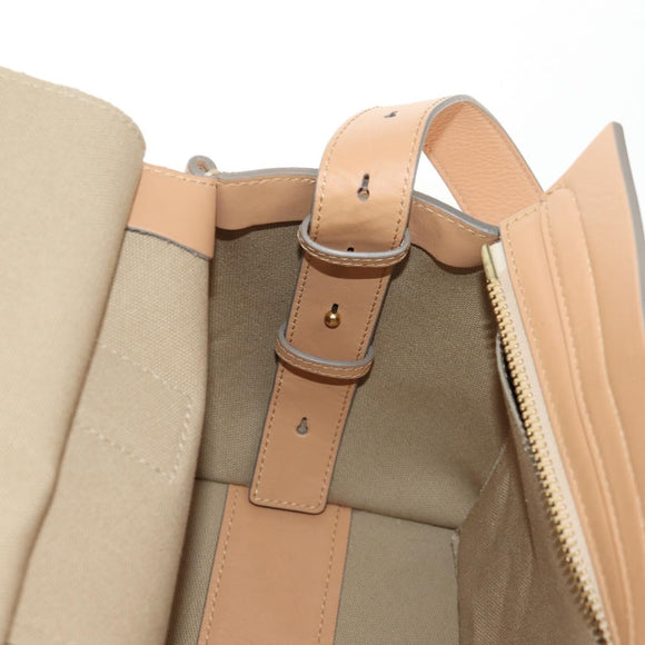 Chloe Kate Hand Bag Leather 2way Beige Gold Auth BA8784