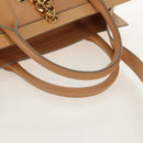 Chloe Kate Hand Bag Leather 2way Beige Gold Auth BA8784-7