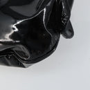 Salvatore Ferragamo Gancini Tote Bag Enamel Black Silver Auth BA8785-9