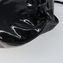 Salvatore Ferragamo Gancini Tote Bag Enamel Black Silver Auth BA8785-15