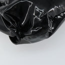 Salvatore Ferragamo Gancini Tote Bag Enamel Black Silver Auth BA8785-16