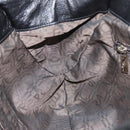 Salvatore Ferragamo Gancini Tote Bag Enamel Black Silver Auth BA8785-19