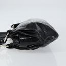 Salvatore Ferragamo Gancini Tote Bag Enamel Black Silver Auth BA8785-4