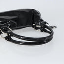 Salvatore Ferragamo Gancini Tote Bag Enamel Black Silver Auth BA8785-7