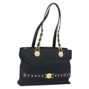 Gianni Versace Tote Bag Nylon Black Gold Auth BA8787-1