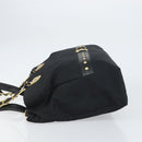 Gianni Versace Tote Bag Nylon Black Gold Auth BA8787-4