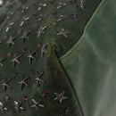 Jimmy Choo Studs Tote Bag Leather Green Silver Auth BA8788-10