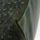 Jimmy Choo Studs Tote Bag Leather Green Silver Auth BA8788-12