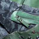 Jimmy Choo Studs Tote Bag Leather Green Silver Auth BA8788-18