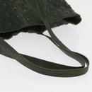 Jimmy Choo Studs Tote Bag Leather Green Silver Auth BA8788-7