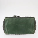 Jimmy Choo Studs Tote Bag Leather Green Silver Auth BA8788-9