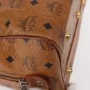 MCM Logogram Vicetos Hand Bag PVC Leather Brown Gold Auth BA8791-9