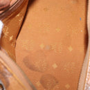 MCM Logogram Vicetos Hand Bag PVC Leather Brown Gold Auth BA8791-11