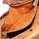 MCM Logogram Vicetos Hand Bag PVC Leather Brown Gold Auth BA8791-21