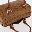 MCM Logogram Vicetos Hand Bag PVC Leather Brown Gold Auth BA8791-6