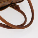 MCM Logogram Vicetos Hand Bag PVC Leather Brown Gold Auth BA8791-7