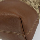 GUCCI GG Canvas Tote Bag Beige Gold 323673 Auth BA8793-8