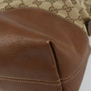 GUCCI GG Canvas Tote Bag Beige Gold 323673 Auth BA8793-16