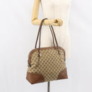 GUCCI GG Canvas Tote Bag Beige Gold 323673 Auth BA8793-24