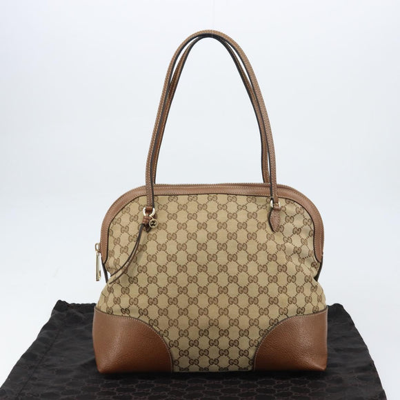 GUCCI GG Canvas Tote Bag Beige Gold 323673 Auth BA8793