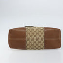 GUCCI GG Canvas Tote Bag Beige Gold 323673 Auth BA8793-5