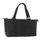 BURBERRY Tote Bag Leather Black Gold Auth BA8801-1