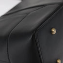 BURBERRY Tote Bag Leather Black Gold Auth BA8801-9
