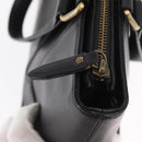 BURBERRY Tote Bag Leather Black Gold Auth BA8801-10